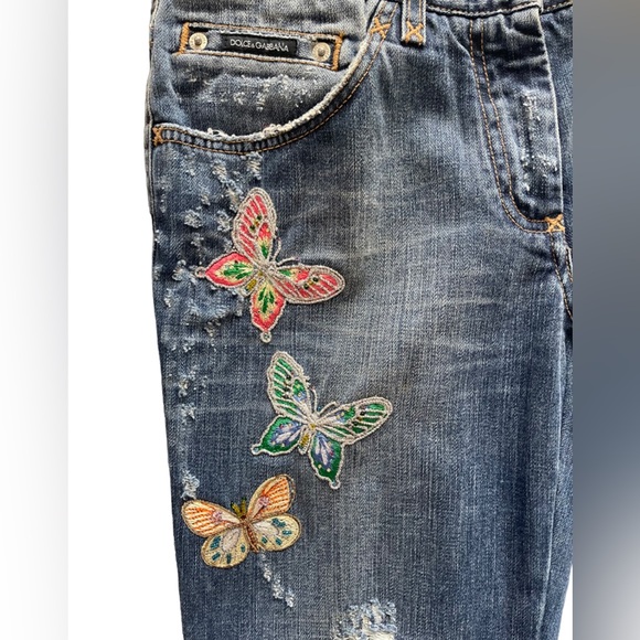 Dolce & Gabbana Vintage Embroidered Butterfly Jeans - Picture 4 of 12